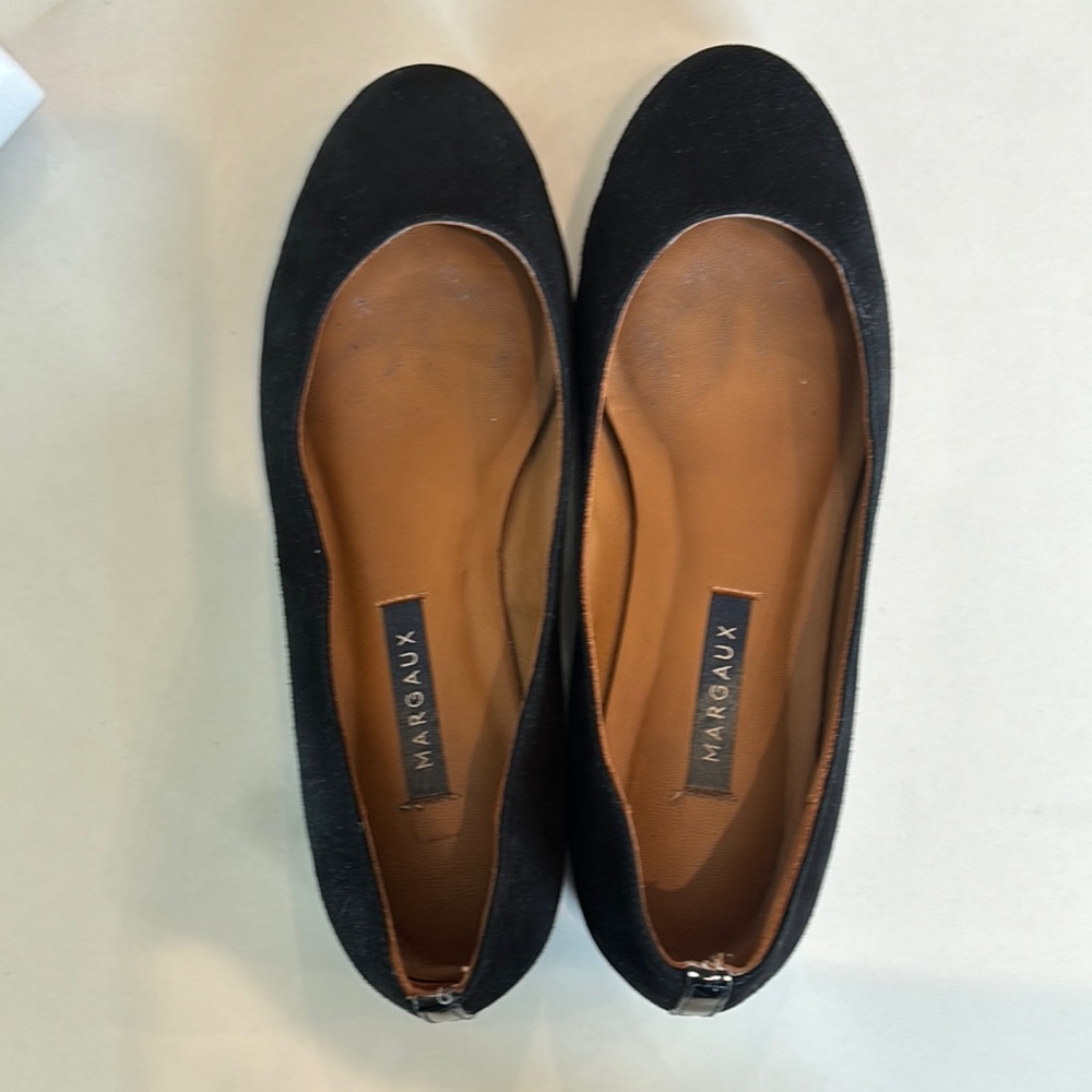 Margaux Black Suede Flats